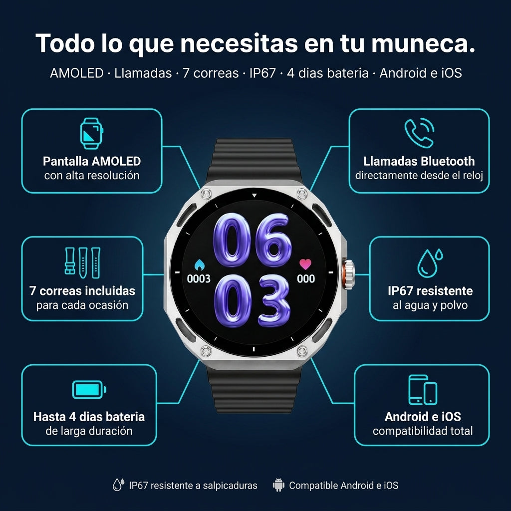 V18 PROMAX 7 EN 1 RELOJ INTELIGENTE