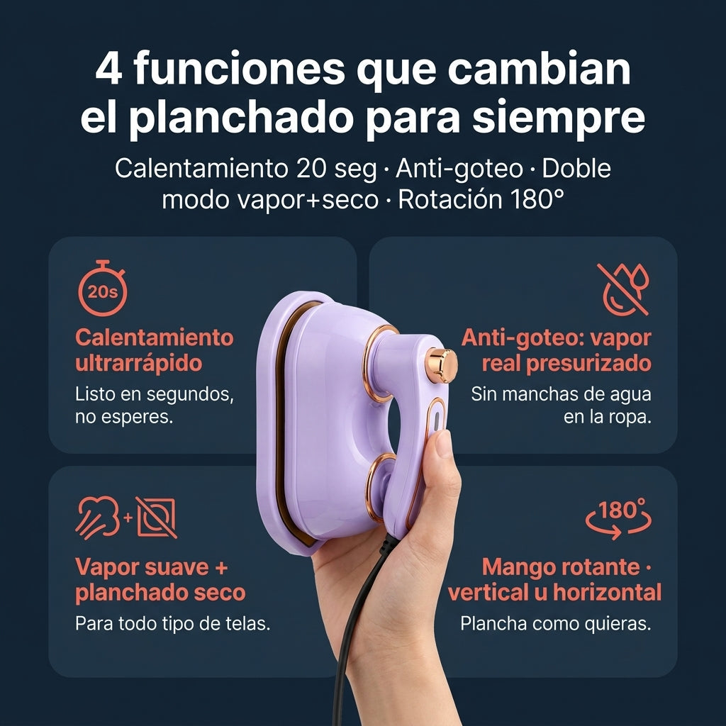 Mini Plancha Vapor Calentamiento Rapido  - id123103 — vista 3